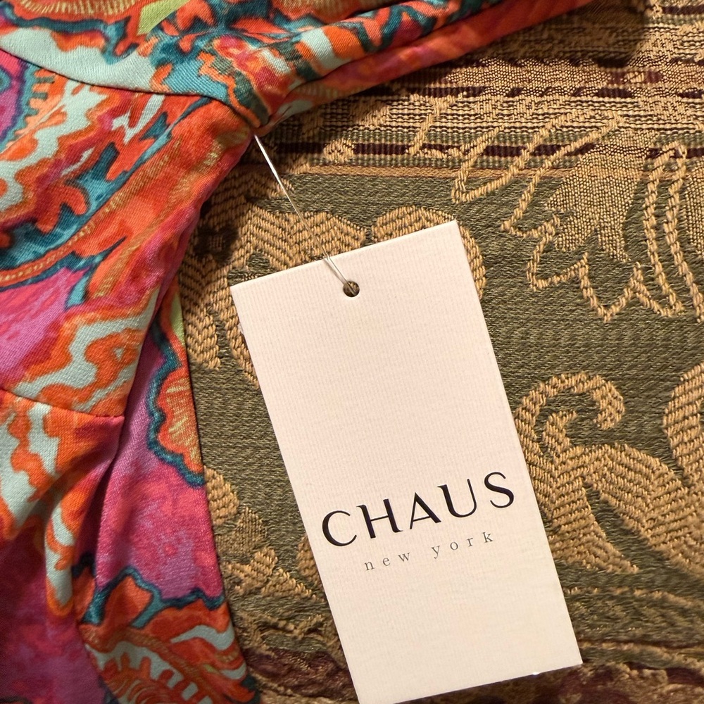 Chaus Multicolor Cold-Shoulder Paisley Blouse. New with tags. - Picture 5 of 6